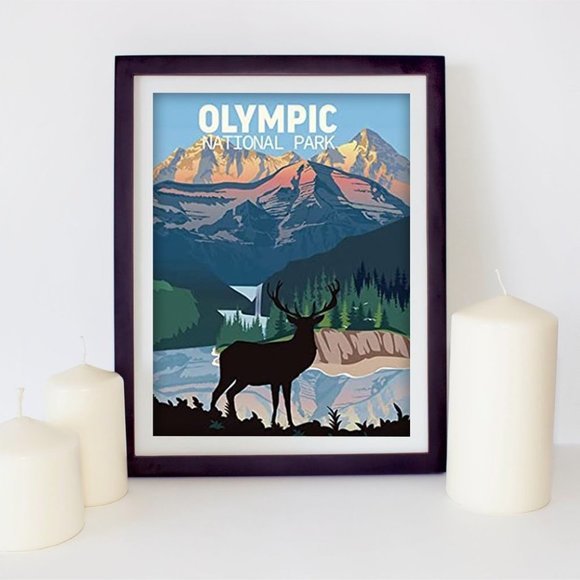 Olympic NATIONAL PARK framed poster - Picture 2 of 4